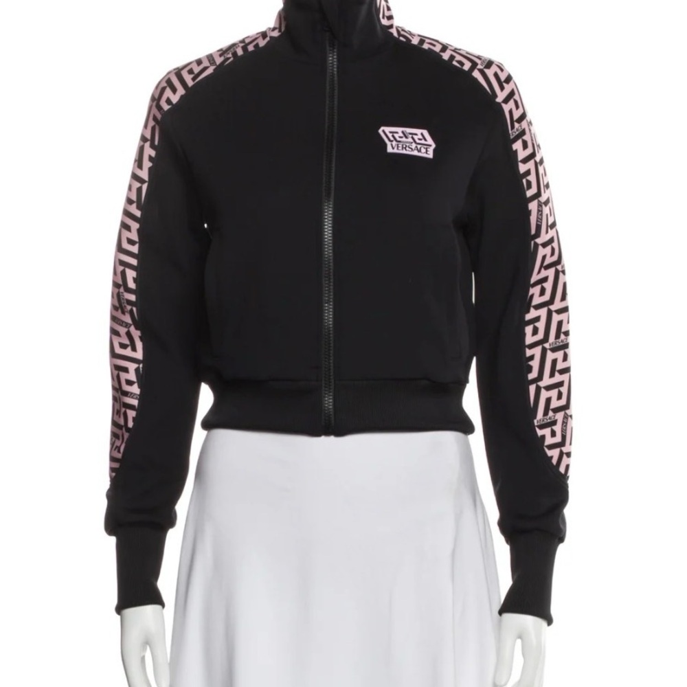 Versace Black with Pink Logo-Strip Track Set